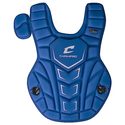 Champro Optimus Mvp Plus Chest Protector For Commotio Cordis With Removable Shoulder Cap, 12", Royal Blue #TOP3