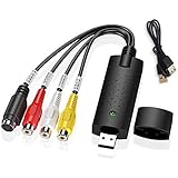 USB 2.0 Video Audio Konverter,Video Capture Card Converts,VHS zu Digital Konverter,Unterstützt NTSC, PAL, SECAM, Video Audio Capture Card für Windows 2000/10/8/7/XP/Vista & MacOS