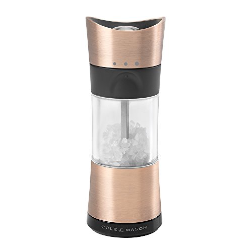 COLE & MASON Horsham Copper Salt Grinder - Acrylic Upside Down Mill Includes