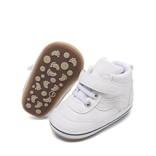 Image of Clowora Baby Boys Girls Shoes Non-Slip Rubber Sole Sneakers Infant First Walking Toddler Crib Shoes Newborn Loafers Flats.