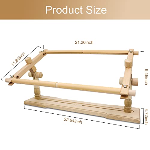 Adjustable Embroidery Stand - Guofa Embroidery Hoop Stand Beech Wood Embroidery Frame Rotated Cross Stitch Stand Embroidery Hoop Holder for Stitching Sewing Craft