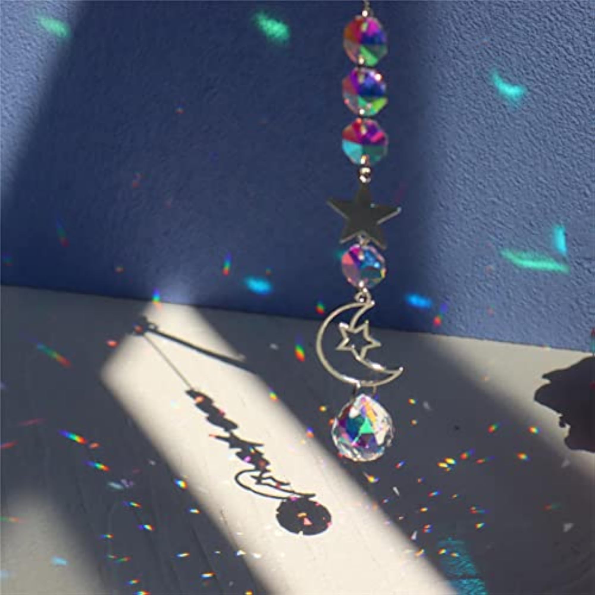 2x Crystal Wind Chime Hanging Sparkling Handmade Prisms