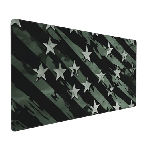 Tapis de souris gaming XXL vert et noir étanche pour bureau de joueur chic