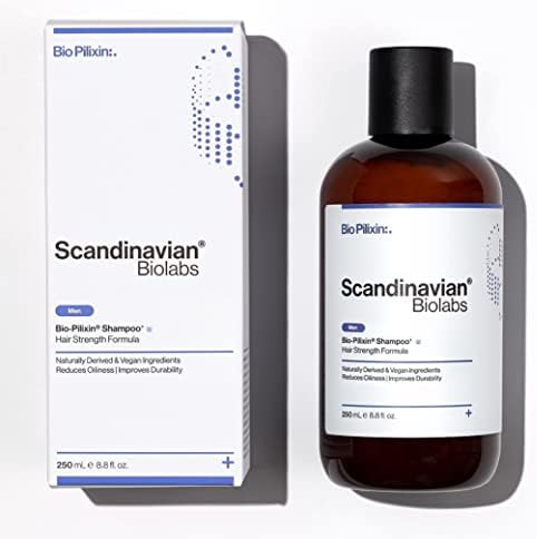 Scandinavian Biolabs Bio-Pilixin Shampoo 250ml, Hair Strength for Men, Natural and Vegan, Thickening Hair Growth Shampoo with no DHT Blocker for Greasy Hair, Hair Loss Shampoo (Bio-Pilixin)