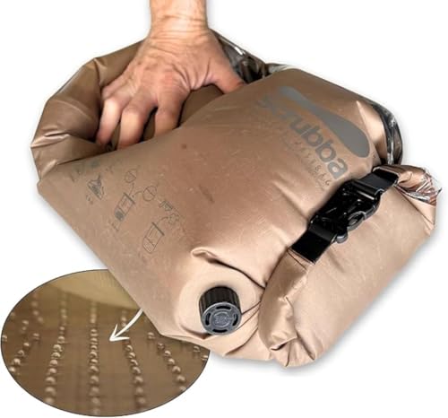 Scrubba TACTICAL Waschbeutel – Tragbare Waschmaschine – Handwaschmaschine für Reisen, Outdoor, Camping, Kleidung – Mit Waschmittel oder Handseife – Camping Zubehör – 160g