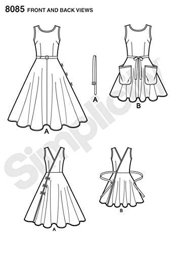 Simplicity 8085 1950'S Vintage Fashion Women's Wrap Dress Sewing Patterns, Sizes 14-22 #TOP4