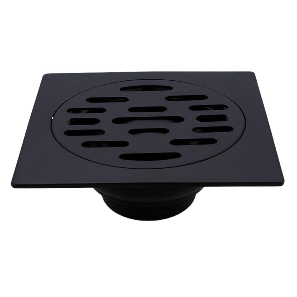 Floor Drain Black Bathroom Square Shower Drain Stainless Steel Floor Drain Trap Waste Grate Round Cover Hair Strainer Floor Drain Cover(Ordinary)