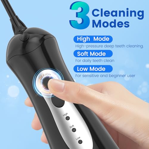 Water Flosser Dental Pick for Teeth, Portable Oral Irrigator Teeth Cleaner with High Water Pressure 5 Jet Tips, IPX7 Rechargeable Travel Water Flossing for Brace Orthodontic Gum Care - Image 4