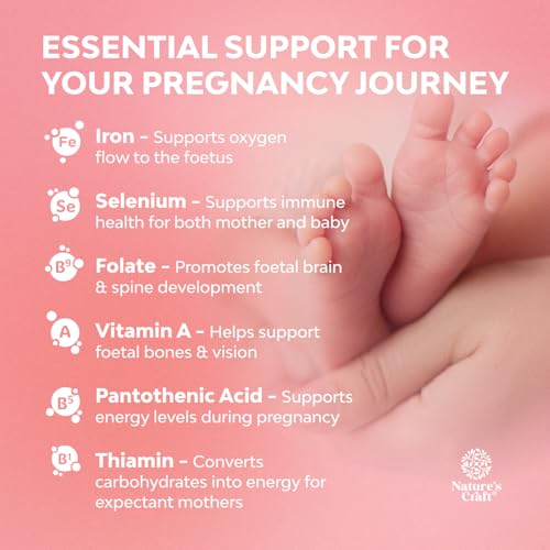 Image of Natures Craft Vegan Prenatal Gummies for Women - Gummy Prenatal Vitamins for Women with Iron Folic Acid and Superfruit Blend - Chewable Vitamins Gummy Formula (Pineapple & Mango Flavor) - 60 Count