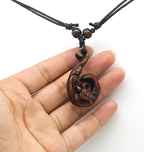 Scddboy Hawaiian Maori Fish Hook Pendant Necklace,Maui Beach Sufer Tribal Necklace #TOP3