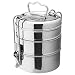Produktbild 3-stöckige Tiffin-Box, Edelstahl, isolierte Lunch-Box mit 3 separaten Fächern, ideal für Indische Gerichte
