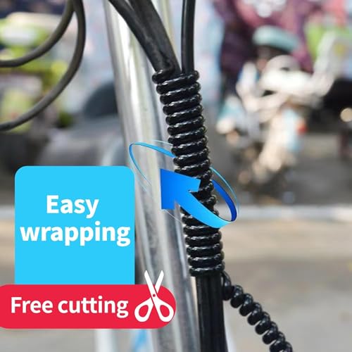 Pack of 2 96 cm Scooter Cable Protector Spiral Cable Tube Cable Spiral Cable Protection Hose Flexible Spiral Hose Cable Organisation E-Scooter Accessories (Black) - Image 4