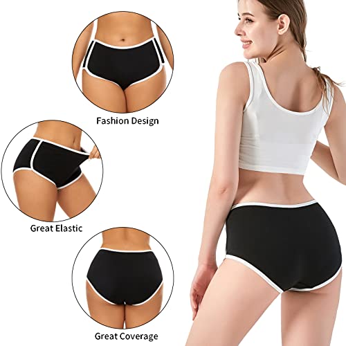 Mordlanka Women Boyshorts Underwear Cotton Panties Stretch Boxer Brief (6 Mixed Color, X-Small) #TOP1