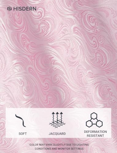 Image of HISDERN Extra Long Ties for Men Classic Floral Tie and Pocket Square Elegant Silk Necktie Handkerchief Set Wedding Party
