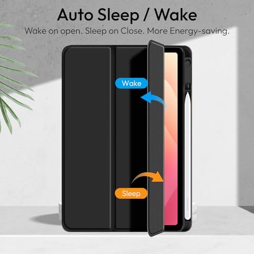 Image of Robustrion Cover Case for Samsung Galaxy Tab S11 11 inch Cover with [S-Pen Holder], Flip Cover Case for Samsung S11 Tablet 11 inch [Auto Sleep Wake] - Black