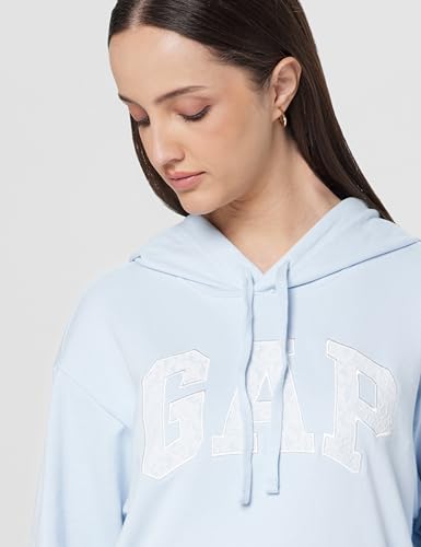 Image of Gap Women Graphic Printed Relaxed Fit Full Sleeve Hoodie
