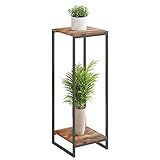 JEPRECO 34' Tall Plant Stand Indoor, 2-Tier Modern Plant Shelf, Corner Flower Pot Holder Organizer for Living Room Balcony Patio Garden (Rustic Brown)