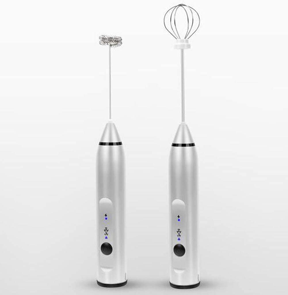 Montalatte Elettrico Montalatte Automatici Sbattitore a Mano schiumoso Frullatore Portatile Multifunzione Frullino per Le Uova Ricarica USB Processore per pappe a 3 velocità 918