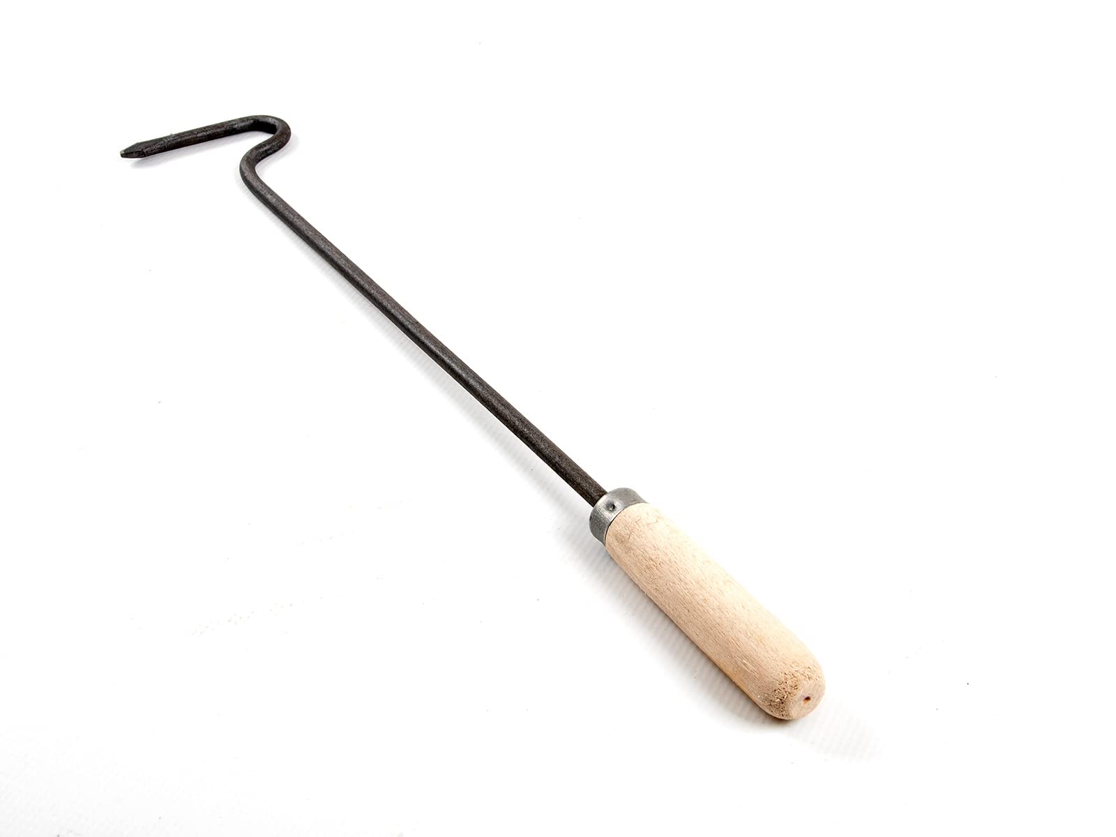 TOP TOOLS Haczyk ogniowy z drewnianym uchwytem – 80 cm, rygiel do kominka, wolnostojący, bez odpowietrzania, malowany proszkowo, rustykalny, do wnętrz, brak (żaden