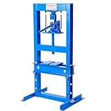 6 Ton Hydraulic h-Frame Shop Press, Heavy Duty Press with Adjustable Table & Stamping Plates for Auto Repair, Garage, Metalworking, Industrial Use - Blue