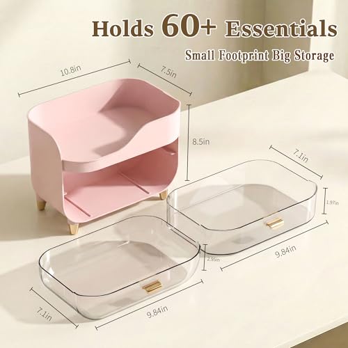 Crystal Clear Makeup Organizer with Large Drawers - image 2