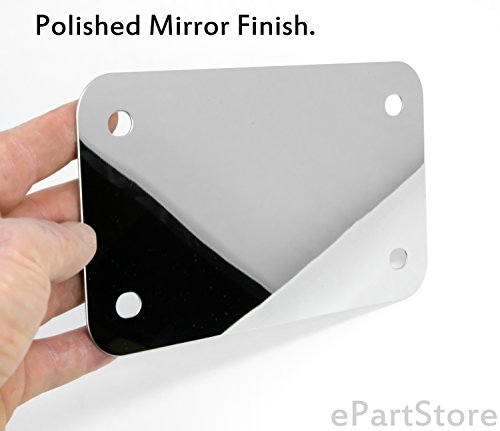 Image of Stainless Steel Backing Reinforce Plate for Motorcycle License Plate, Chrome Finish