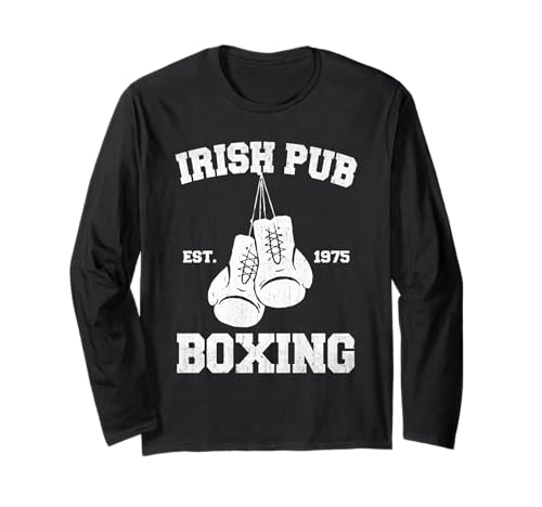 Camisetas vintage de Irish Pub Est 1975 para el Boxing Day Manga Larga