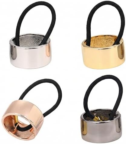 Laços de cabelo, 4 peças de liga de metal prata punho de rabo de ...