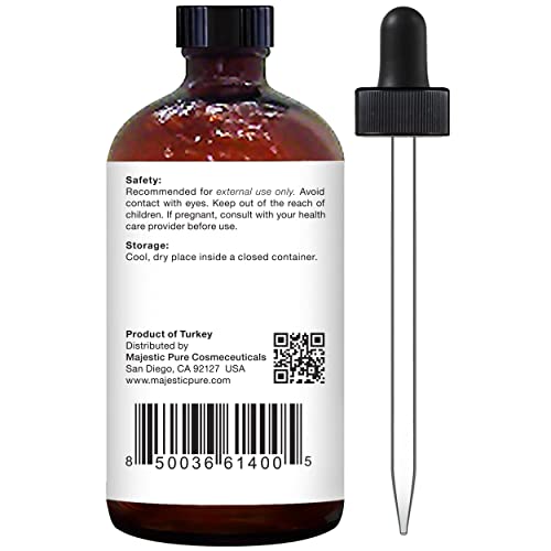 Majestic Pure Black Seed Oil - 100% Pure, Natural & Cold Pressed Liquid - Nigella Sativa From Turkish Black Cumin Seed Oil - For Hair Growth, Skin, Face, Massage, And Essential Oils Mixing - 4 Fl Oz #TOP6