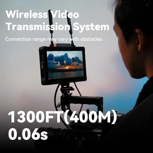 HollyView Pyro 7 Wireless Video Transmitter & Receiver & 7 inch Camera Field Monitor HDMI & SDI 1300ft Range, 60ms Latency Auto Dual-Band Hopping with Waveform, LUTs, Recording, Vector Scope, Dou kit