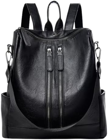 Mochila Feminina de Couro Sintético Casual Bolsa de Viagem