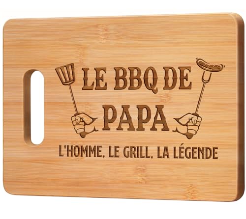 Gleevara Cadeau Papa, Cadeau Papa Noel, Cadeau Anniversaire Papa - Planche à Découper en Bambou Unique, Cadeau Noel pour Papa de Fille Fils