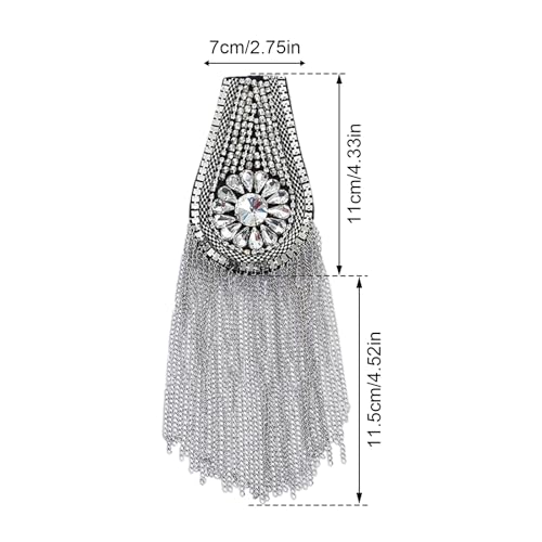 Épaulette rétro à franges en strass pour réparer et customiser vos vestes - 6