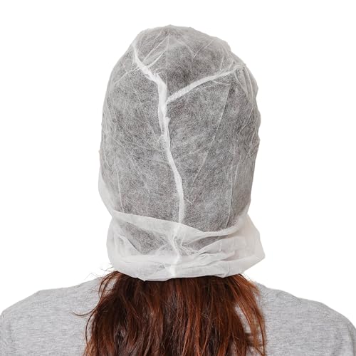 Polypropylene Hood, Disposable Catering Bonnets, Hairnet & Beard Cover Combo for Work, Food Service - Blue/White - Image 5