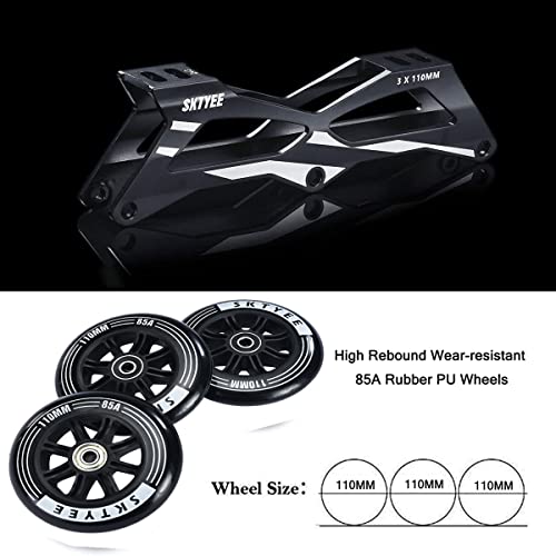 3 Wheels Inline Skates For Men Women, Professional Roller Skates For Male Female,High Performance Adult Speed Skates With 110Mm Wheels Black #TOP4