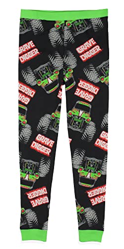 INTIMO Monster Jam Boys' Truck Long Sleeve Grave Digger Tight Fit Sleep Pajama Set4