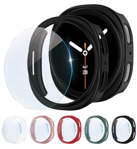 SOLOLUP 5+5 Pack PC Case for Galaxy Watch 9/8 Screen Protector 40mm Cover