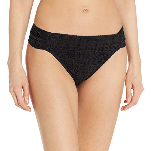 Bleu Rod Beattie Women's Crochet Ole 2-Piece Bikini Seperates Swimwear, Black Hipster Bottoms, 6