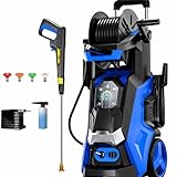 Pressure Washer Power Washers with Touch Screen, 5000PSIIMAX, High Pressure Cleaning Machine with 4 Quick Connect Nozzles and Foam Cannon for Cars Driveways Patios Fences, Blue