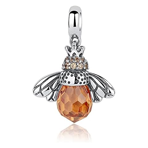 925 Sterling Silver Radiant Bee Charm Bead Bracelet Necklace Pendant charm Cover