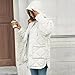 HOTIAN Womens Quilted Puffer Jackets Hooded Long Sleeve Full Zipper Casual Winter Lightweight Diamond Coats with Pockets(Beige-S)