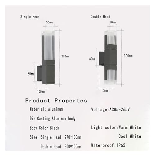 Applique murale LED extérieure design double tête pour entrée de villa et hôtel - 2