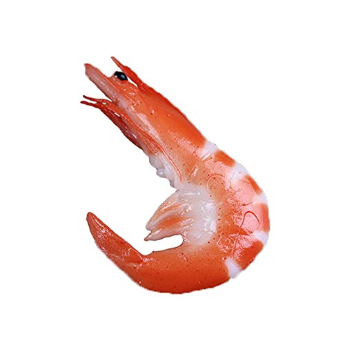 UyuECCL 6PCS Cooked Shrimp Artificial Simulated Food Model Lifelike Fake Play Food Home Kitchen Party Decoration Store Market Display Photography Props