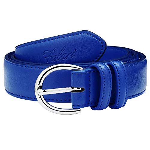Falari Women Genuine Leather Belt Fashion Dress Belt With Single Prong Buckle 6028-Royalblue-Xl #TOP1