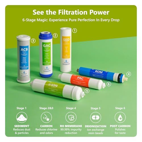 EXPRESS WATER - 100GPD 6-Stage Reverse Osmosis RO DI (De-ionisation) Water Filter - RODI10D