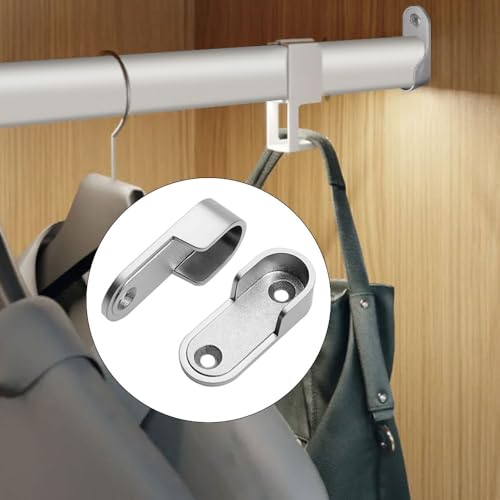 Kleiderstange Halterung, 19mm Oval Kleiderstangenhalter Zinkdruckguss mit Schrauben 8 Stücke Vernickelt Schrankrohrlager Stangen Halterung Metall Garderobe Stangen Halterung für Kleidung Rutenhalter