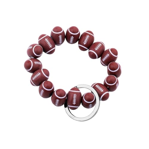 Bracelet porte-clés argenté avec boule de perles taille milieu pour les mamans