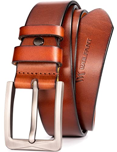 Wolfant Full Grain Leather Belt,100% Italian Real Solid Leather #TOP10