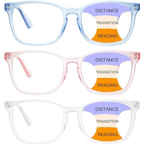 BONCAMOR Progressive Multifocus Reading Glasses Men Women 3 Pack Anti Blue Light Eyestrain Quality Computer Readers (3 Mix, 2.25) Cover