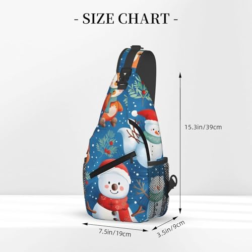 Mochila tipo bandolera Christmas Fox Snowman para mujer y hombre miniatura 3